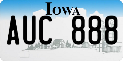 IA license plate AUC888