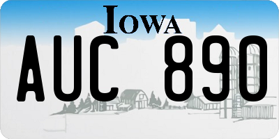 IA license plate AUC890