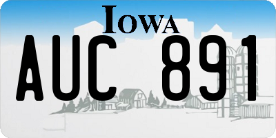 IA license plate AUC891