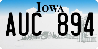 IA license plate AUC894