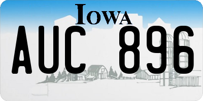 IA license plate AUC896