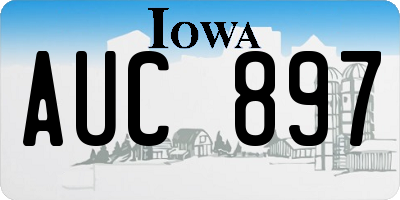 IA license plate AUC897