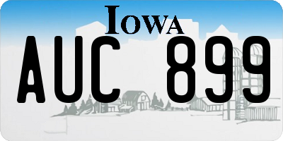 IA license plate AUC899