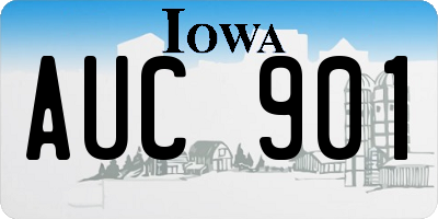 IA license plate AUC901