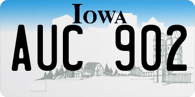 IA license plate AUC902