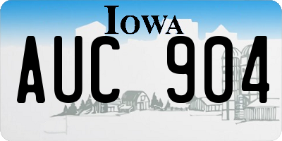 IA license plate AUC904
