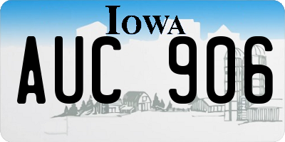 IA license plate AUC906