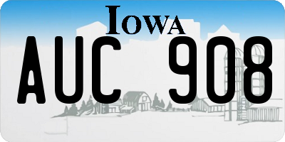 IA license plate AUC908