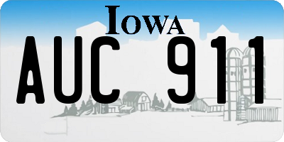 IA license plate AUC911