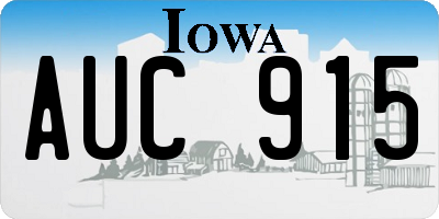 IA license plate AUC915
