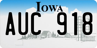 IA license plate AUC918