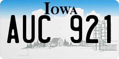 IA license plate AUC921