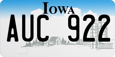 IA license plate AUC922