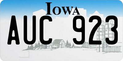IA license plate AUC923