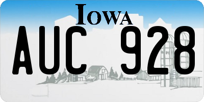 IA license plate AUC928