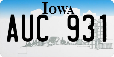 IA license plate AUC931