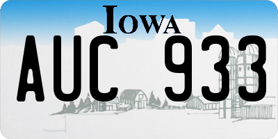 IA license plate AUC933