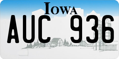 IA license plate AUC936