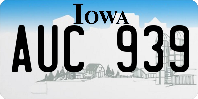 IA license plate AUC939