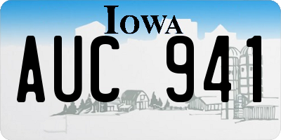 IA license plate AUC941