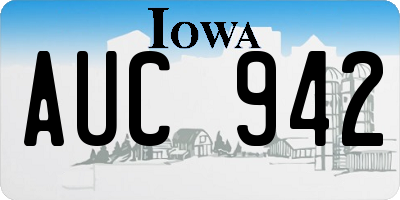 IA license plate AUC942