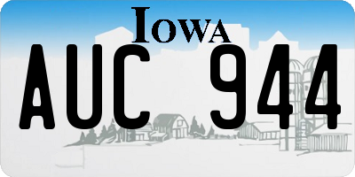 IA license plate AUC944