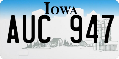 IA license plate AUC947