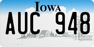 IA license plate AUC948