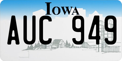 IA license plate AUC949