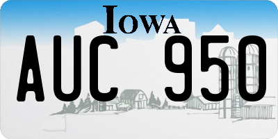 IA license plate AUC950