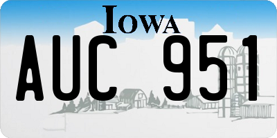 IA license plate AUC951