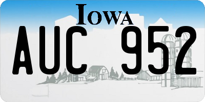 IA license plate AUC952