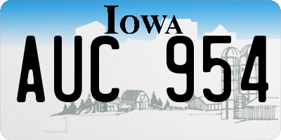 IA license plate AUC954