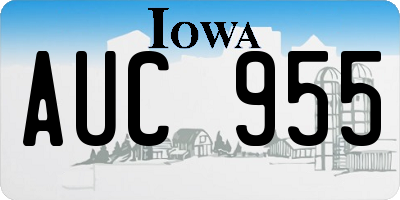IA license plate AUC955