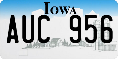 IA license plate AUC956