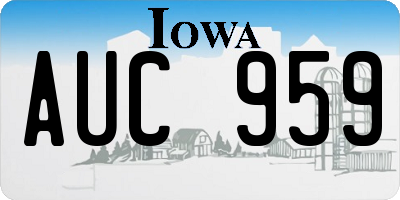 IA license plate AUC959