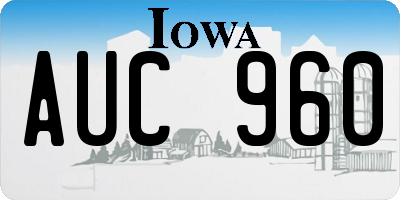 IA license plate AUC960