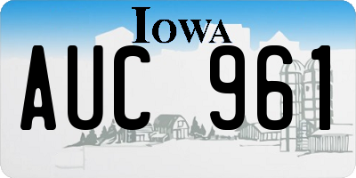 IA license plate AUC961