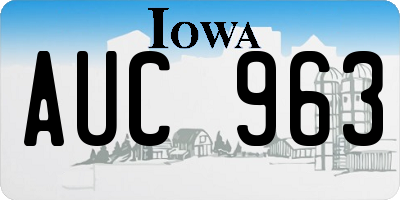 IA license plate AUC963