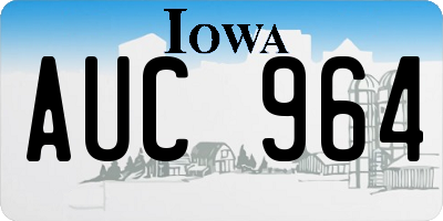 IA license plate AUC964