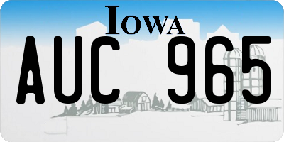 IA license plate AUC965