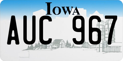 IA license plate AUC967