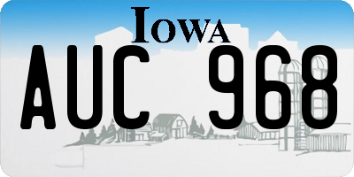 IA license plate AUC968