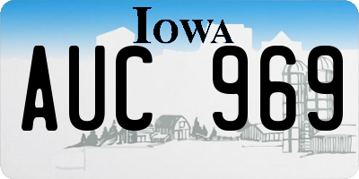 IA license plate AUC969