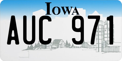 IA license plate AUC971