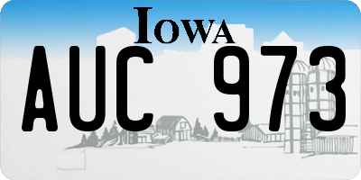 IA license plate AUC973