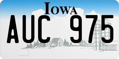 IA license plate AUC975