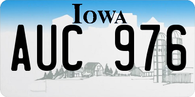IA license plate AUC976