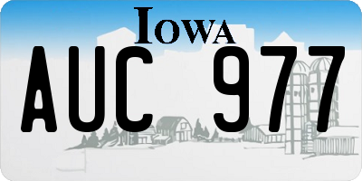 IA license plate AUC977