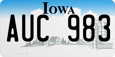 IA license plate AUC983